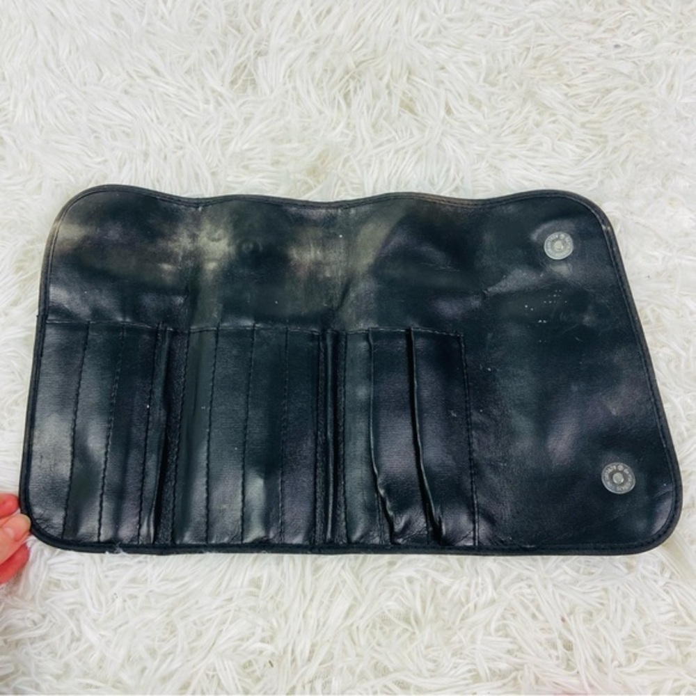 UNBRANDED faux leather black make up brush multi pocket organizer holder
